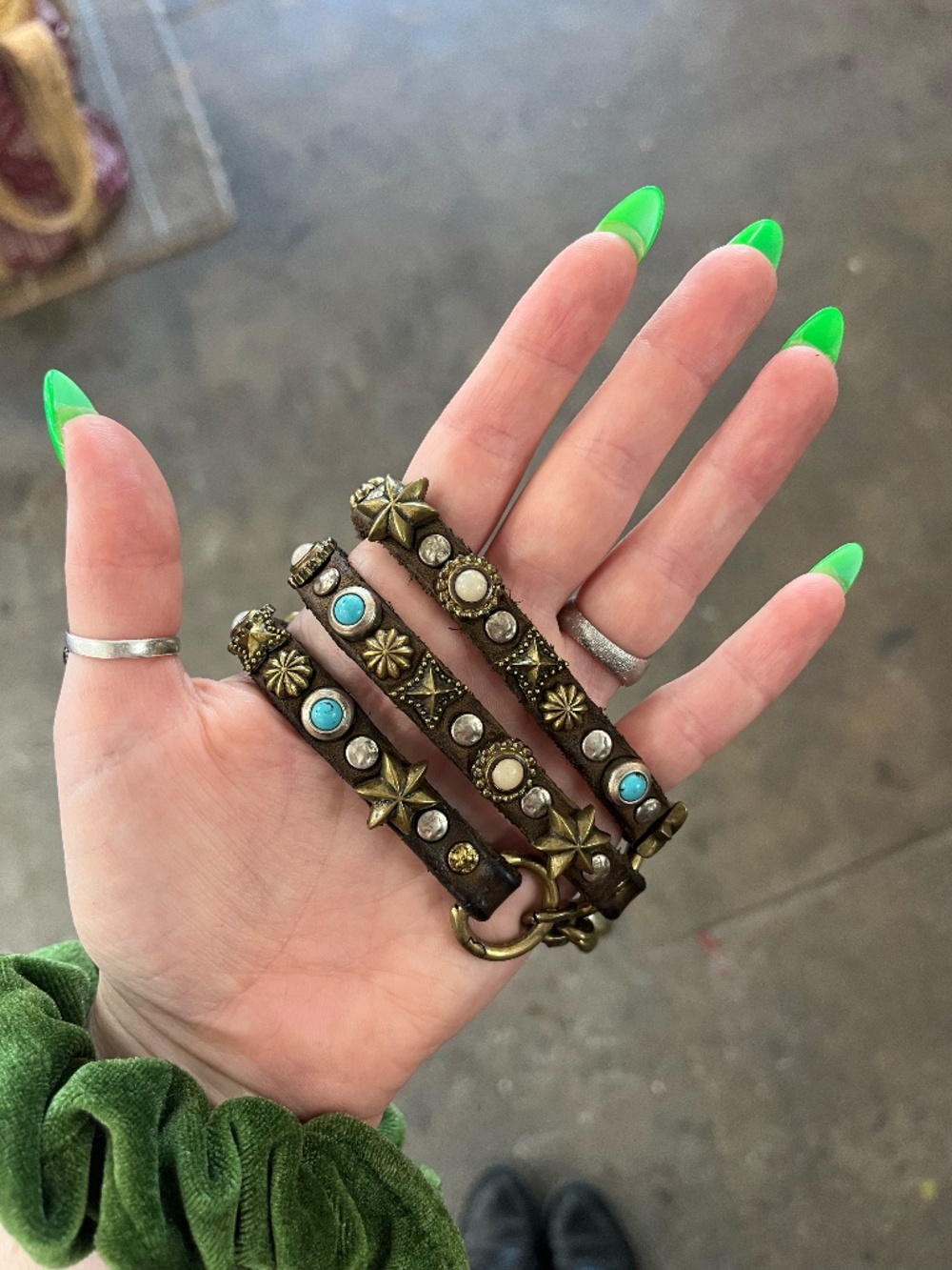 Campomaggi Studded Leather and Chain Belt